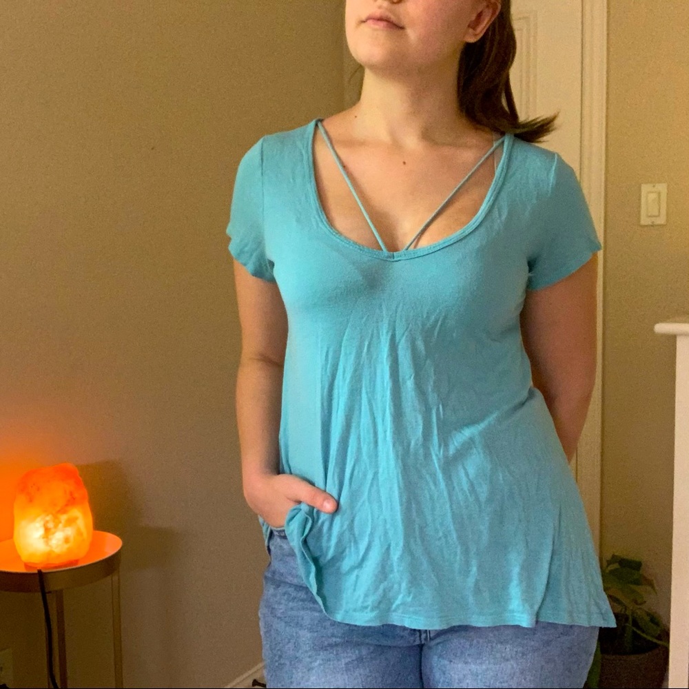 Blue strappy top